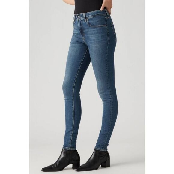 LEVI'S Premium 721 High-Rise Skinny Jeans Sz 28 Blue Wave Dark - Picture 2 of 9